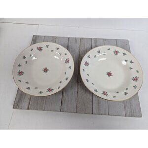 Vintage Set 2 Homer Laughlin Eggshell Georgian RAMBLER ROSE Cereal Soup Bowl